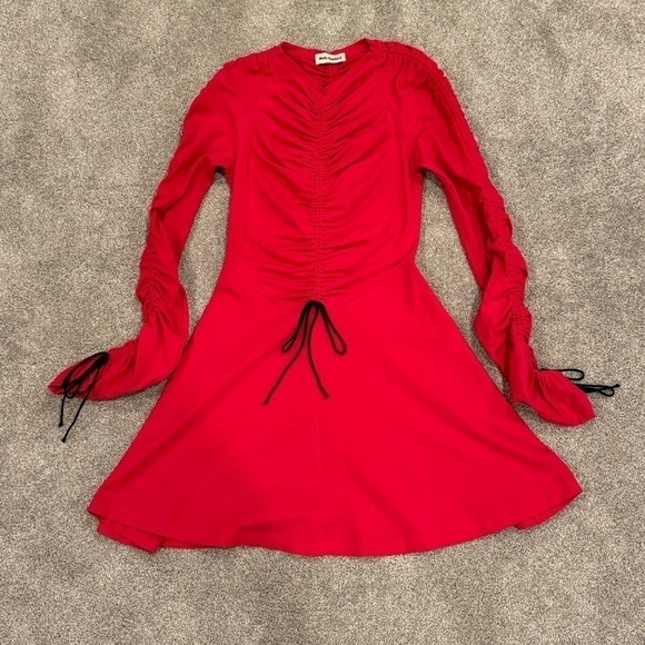 Molly Goddard Pink Cotton Lola Ruched Short Mini Dress Size US 4 / UK 8 EUC - Picture 5 of 11